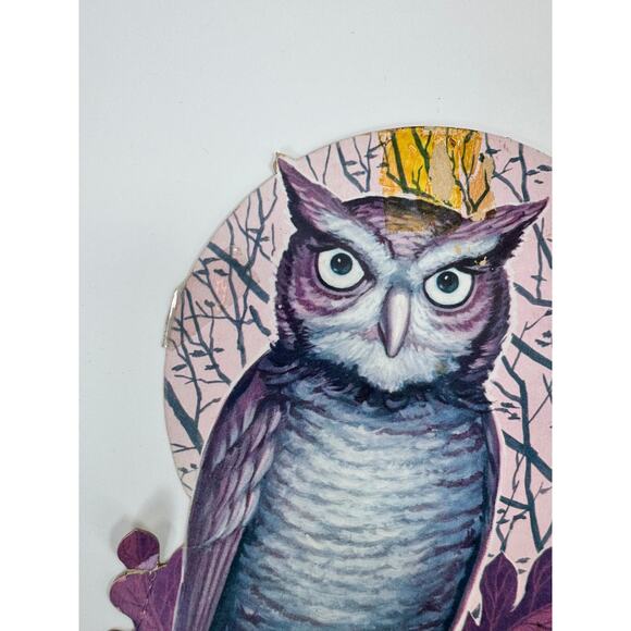 Vintage Halloween Die-Cut | Owl On Branch | 1980s Decoration - Made in USA - Picture 5 of 11